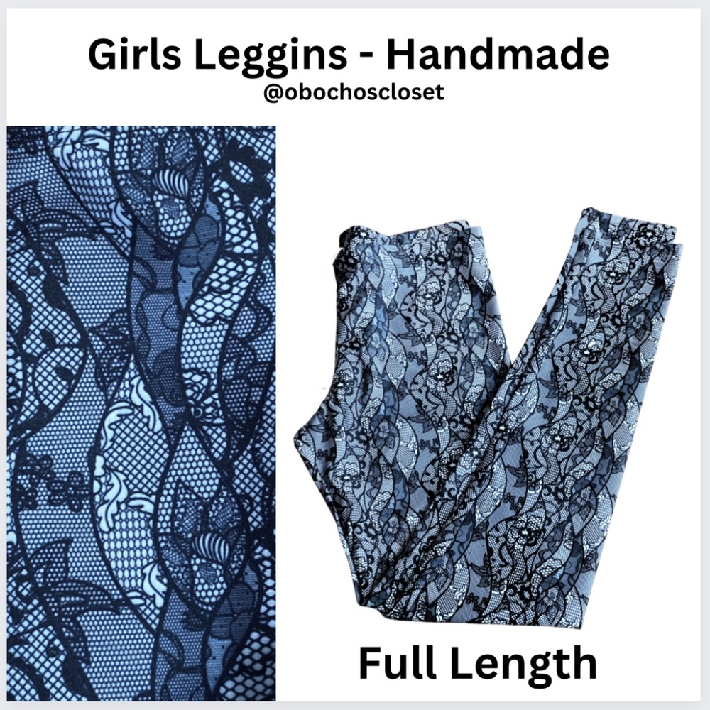 Full Leggins / BUNDLE & SAVE /Black Lace Print/ Limited